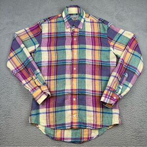 Ledbury Shirt Mens Medium Colorful Plaid Slim Fit‎ Business Casual Beach Preppy